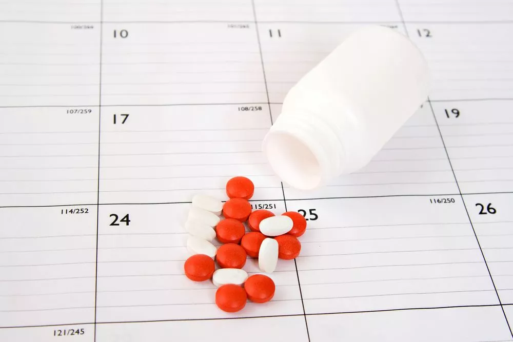 pills on calendar